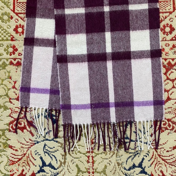Kiltane of Scotland Purple Plaid Wool Scarf - Picture 4 of 5